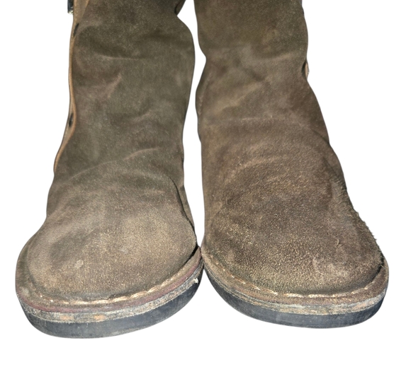 Fly London Duke Brown Suede Distressed Leather Slouch Ankle Boots Sz EU40/US8.5 - Picture 3 of 10